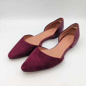 J. Jill Burgundy Suede & Leather Pointed Toe d'Orsay Flats Size 6
